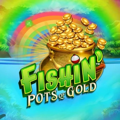 Fishin Pots Of Gold slot logo by Gameburger Studios at Wild Robin Casino